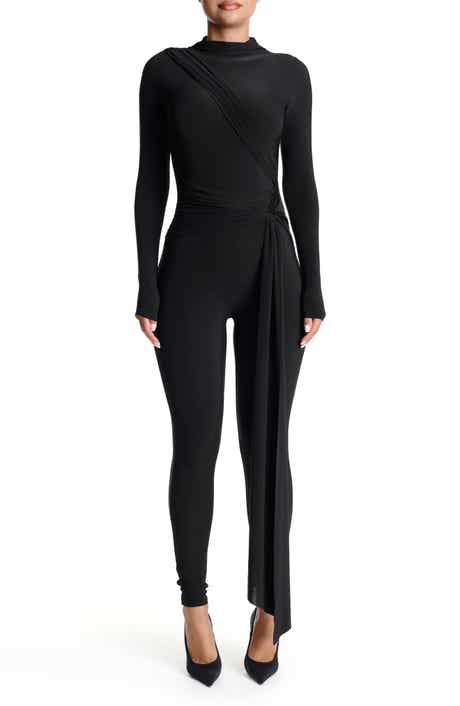 Naked Wardrobe Hourglass Tie Waist Long Sleeve Jumpsuit