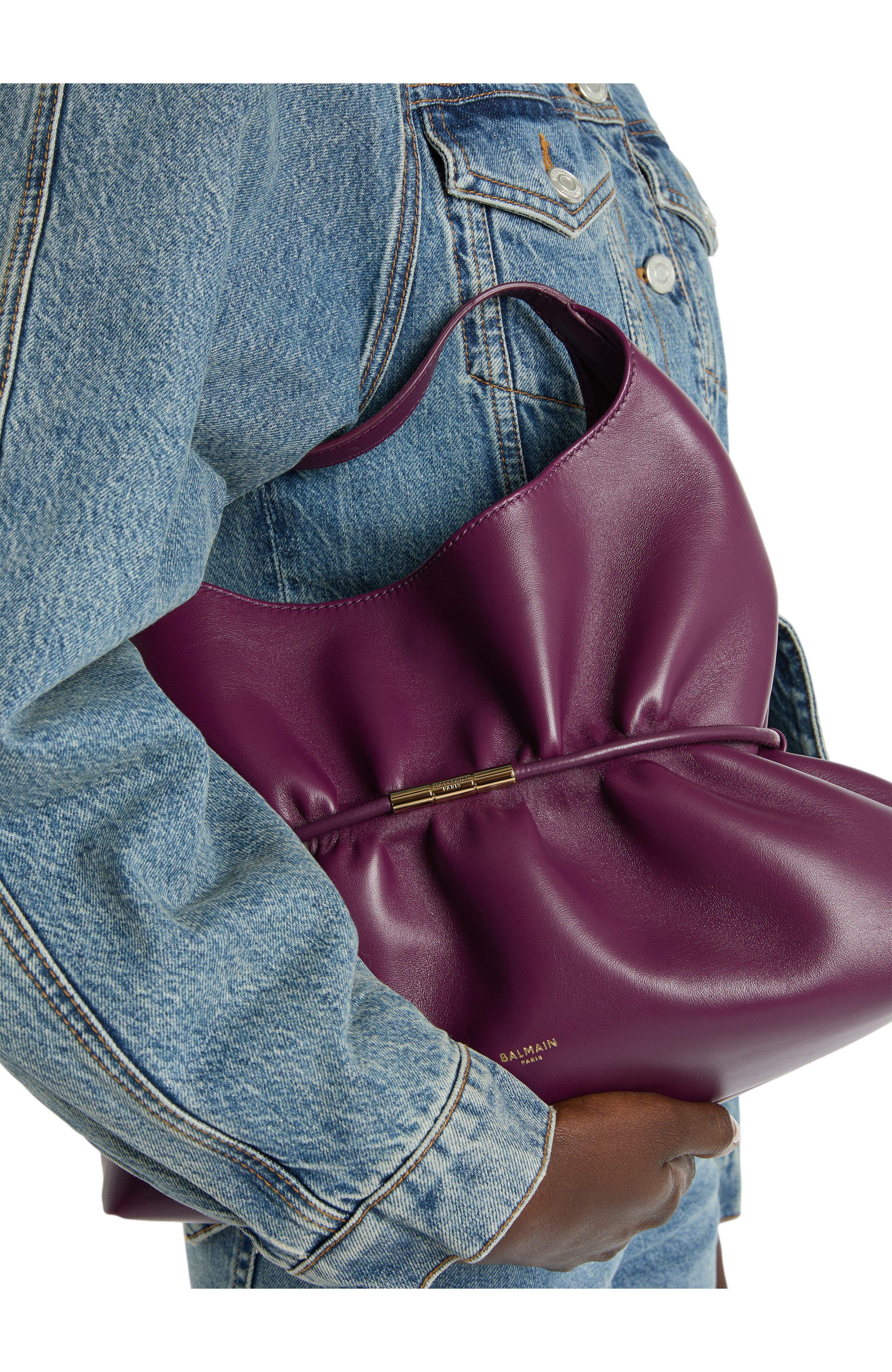 Sphynx Medium Bag in Smooth Leather, Alternate, color, purple