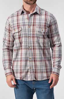 Plaid Knit Button-Up Shirt