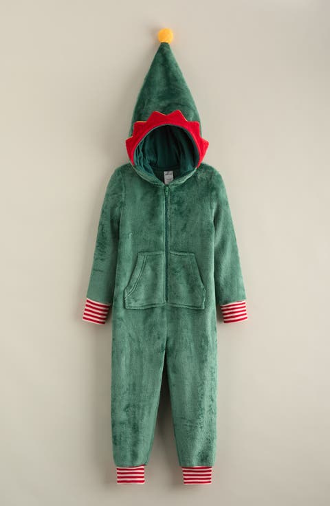 Kids' Shark Hooded Fleece Sleeper Romper