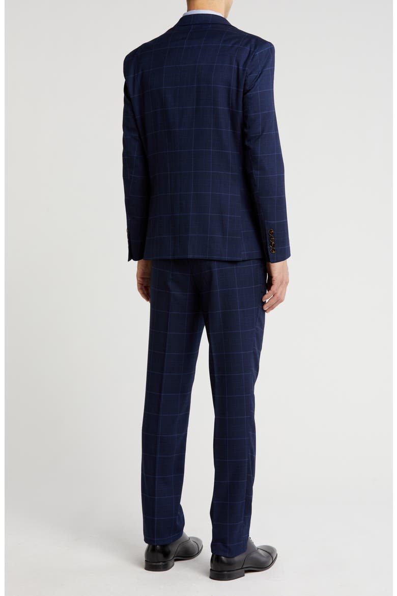 Slim Fit 3-Piece Blue Check Suit, Alternate, color, MIDNIGHT BLUE