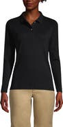 Lands' End School Uniform  Long Sleeve Feminine Fit Interlock Polo Shirt