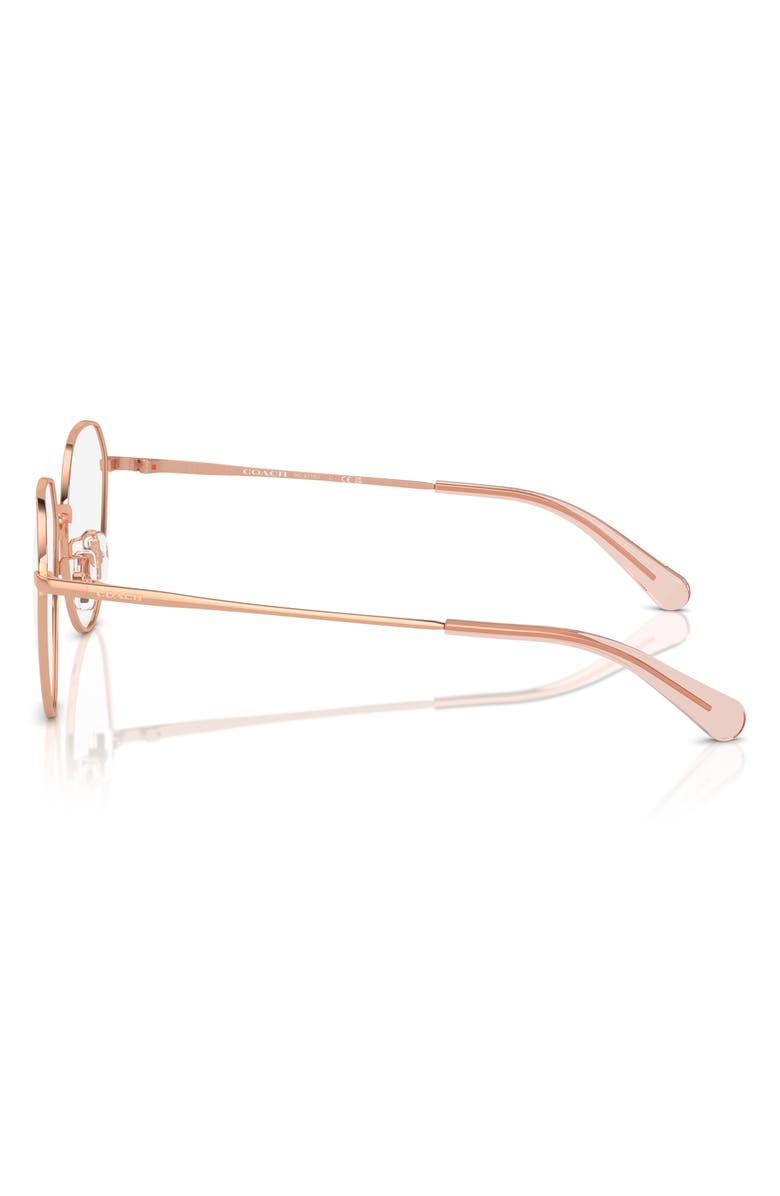 COACH 53mm Rectangular Optical Glasses, Alternate, color, Shiny Rose Gold / Demo Lens