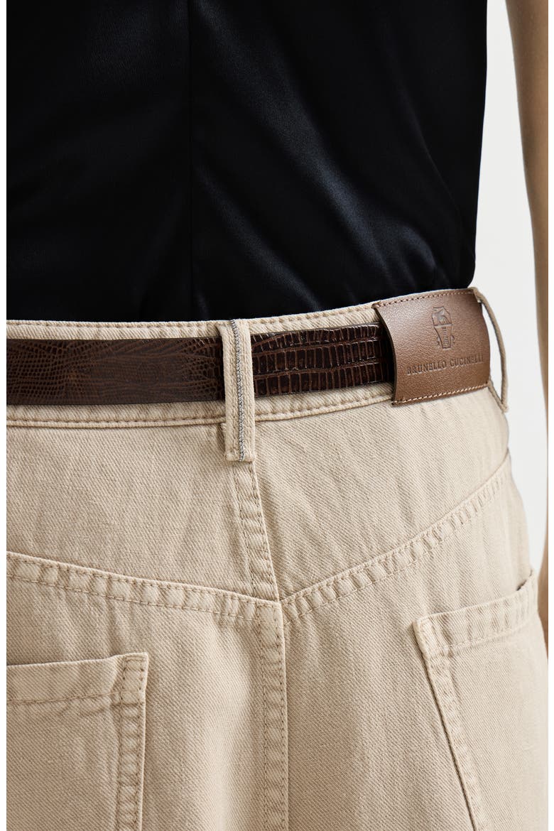 Five-pocket flared skirt, Alternate, color, Beige