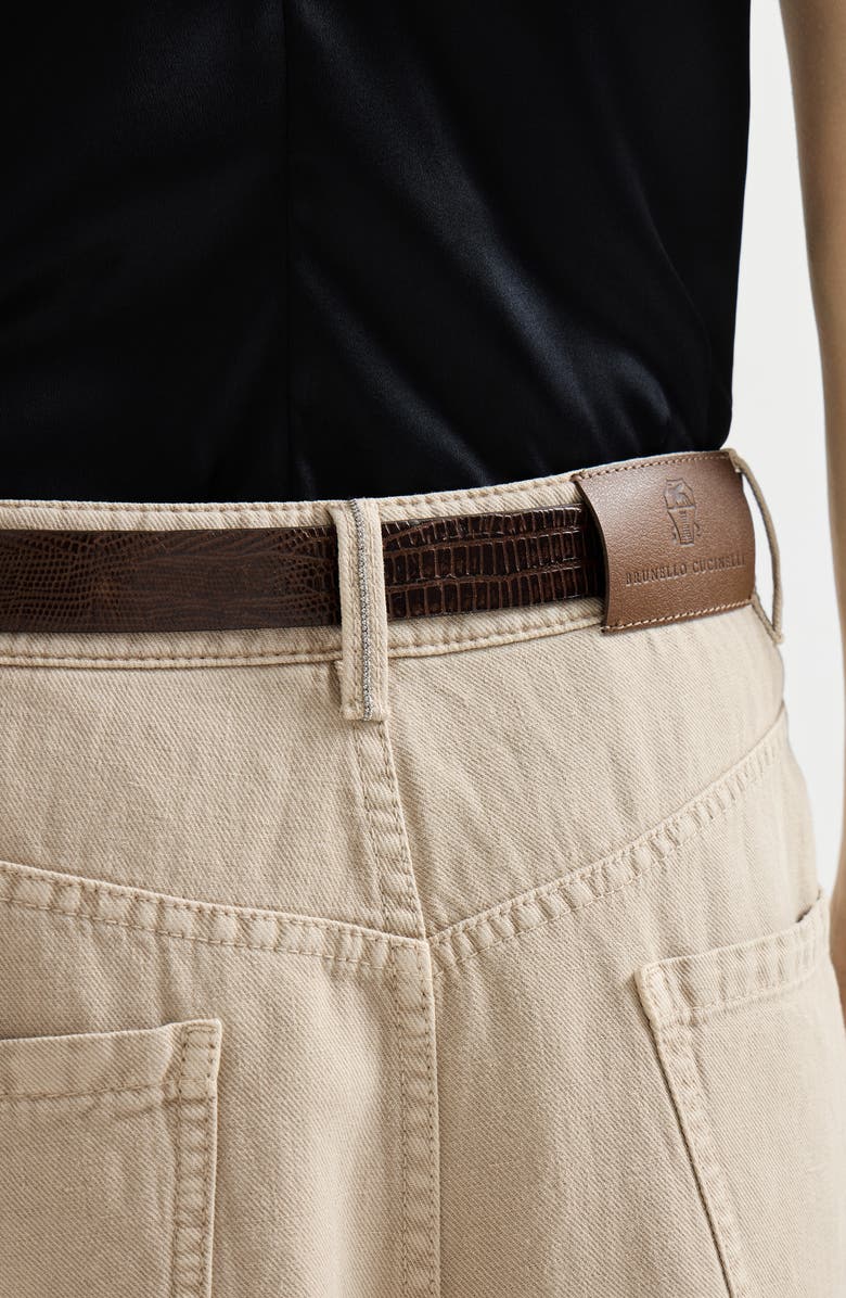 Brunello Cucinelli Five-pocket flared skirt, Alternate, color, Beige