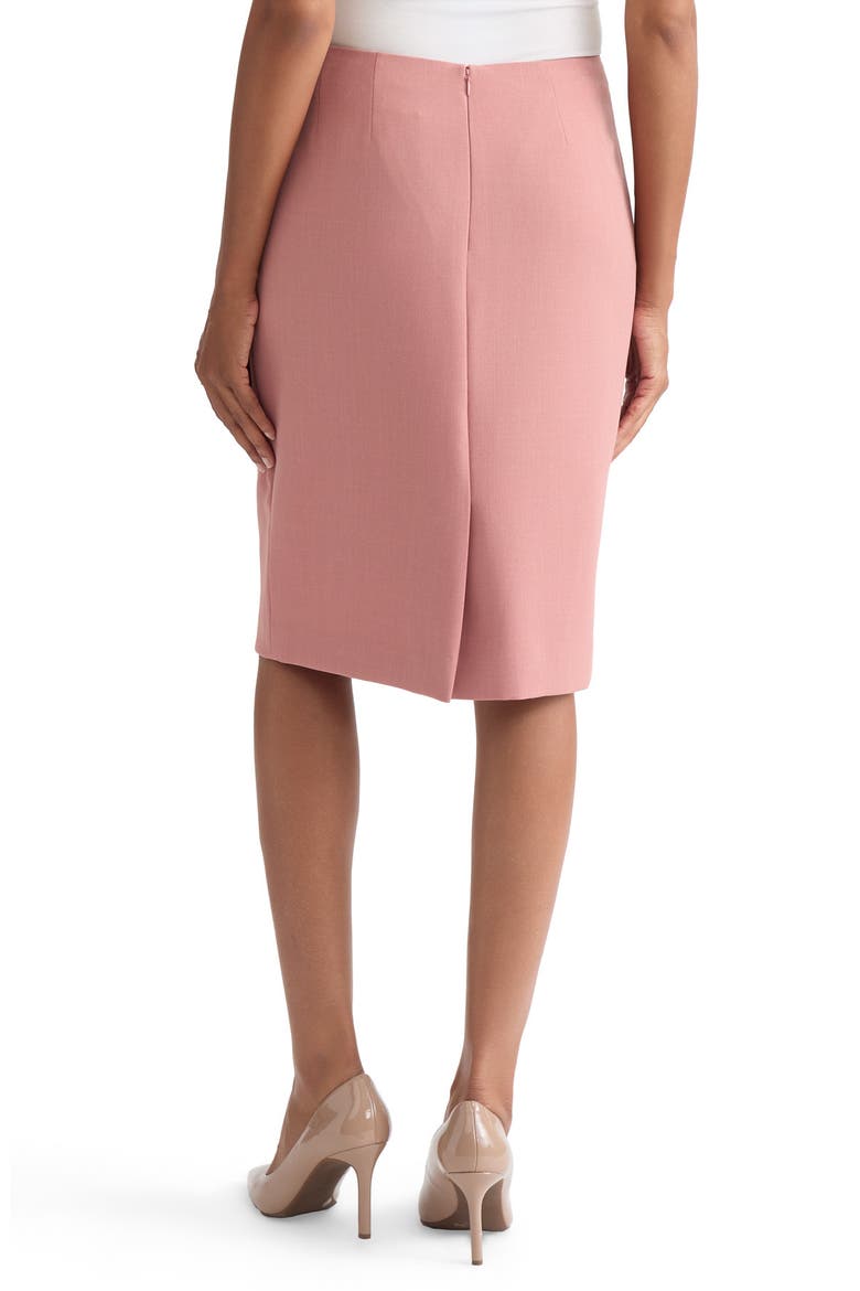 Stretch Crepe Slim Skirt, Alternate, color, TEAROSE