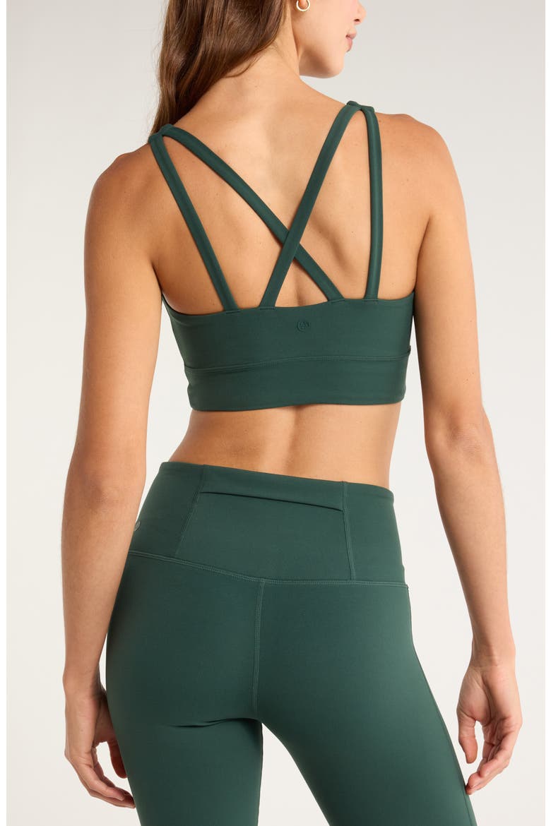 Studio Luxe Sweetheart Sports Bra, Alternate, color, GREEN TIMBER