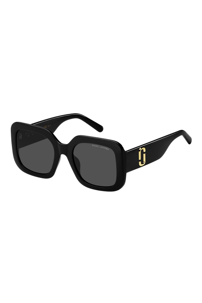 53mm Gradient Polarized Square Sunglasses, Alternate, color, BLACK/ GREY 2