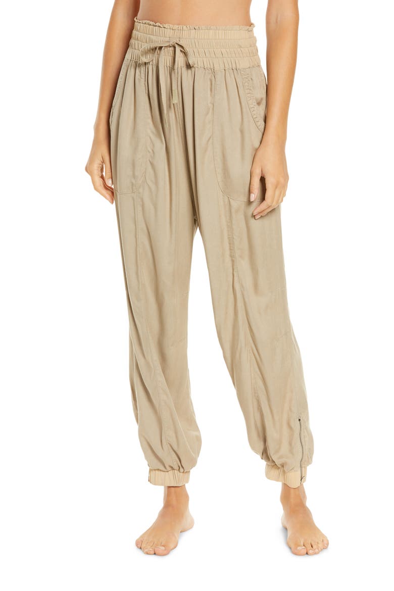 Free People FP Movement Halfzies Pants, Main, color, STONE