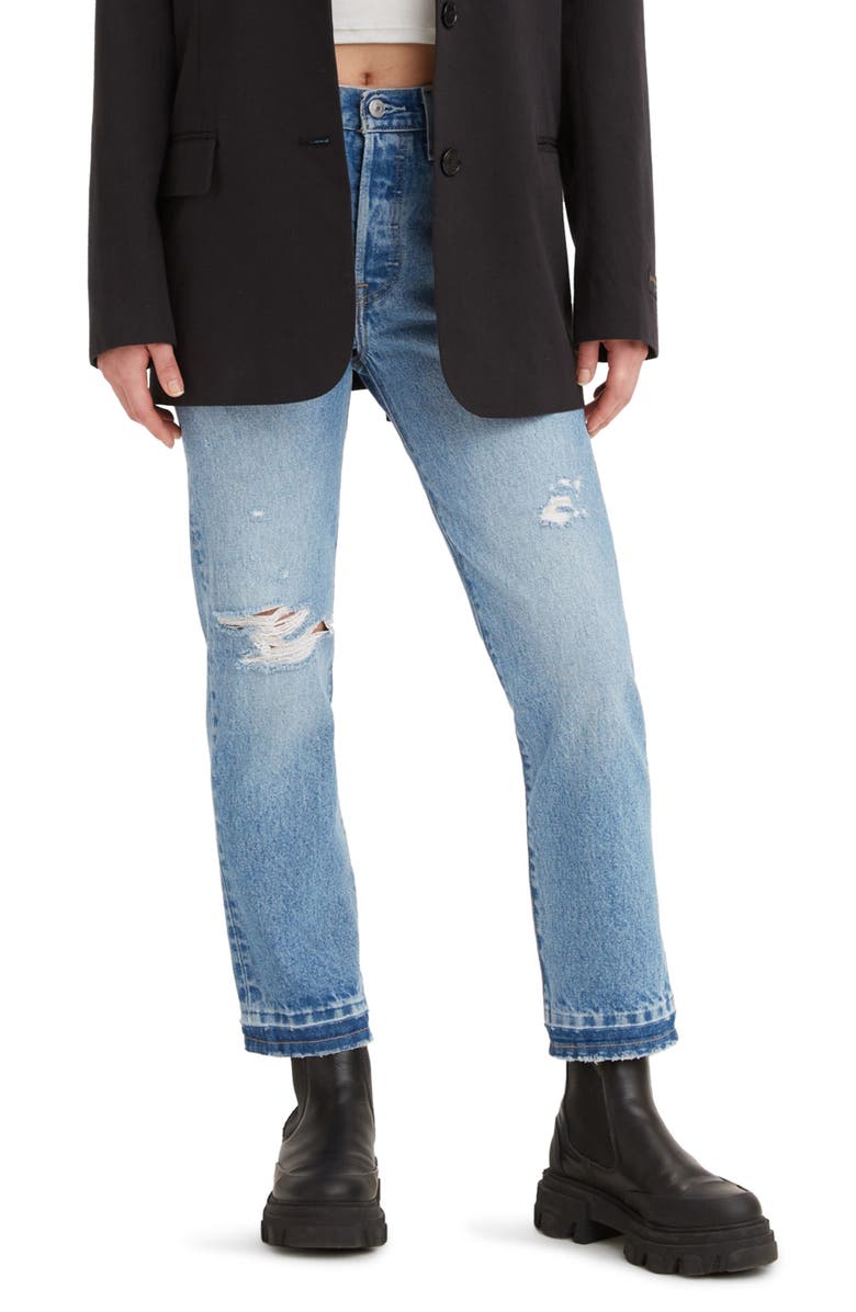 Levi's<sup>®</sup> 501<sup>®</sup> High Waist Crop Straight Leg Jeans, Main, color, 