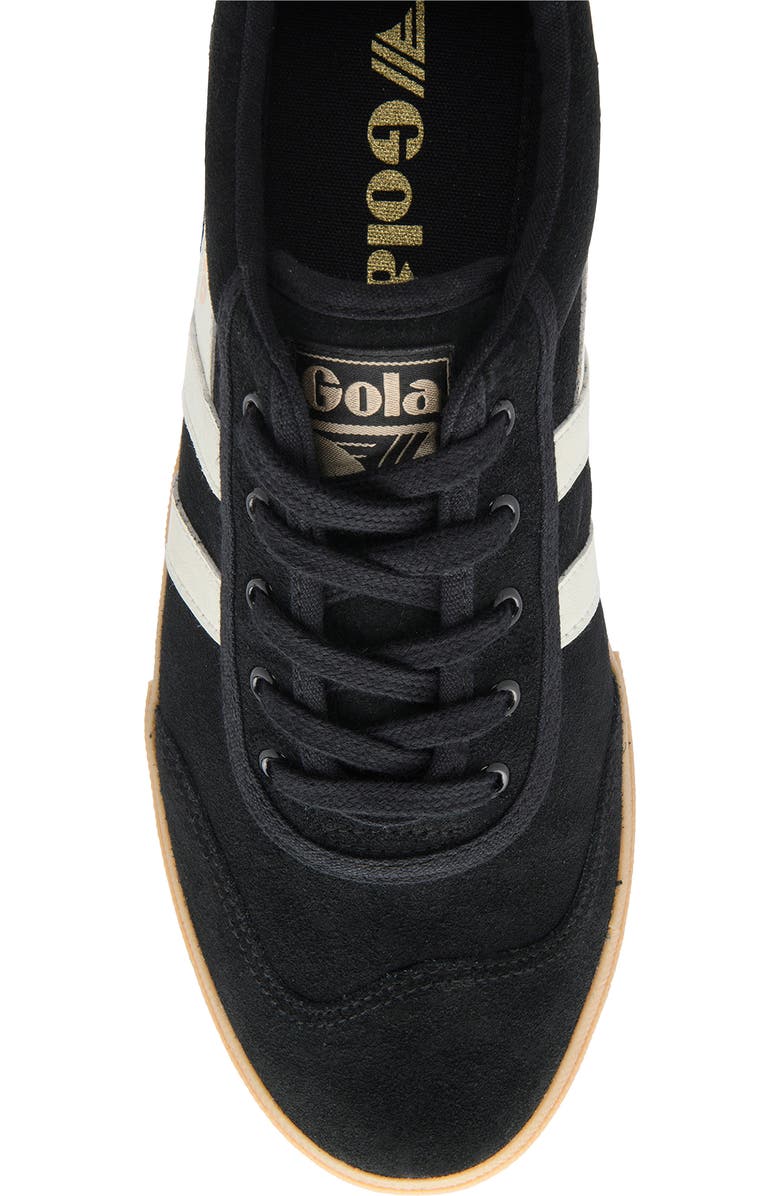 Gola Badminton Suede Plimsoll Sneaker, Alternate, color, Black/ Off White/ Gum