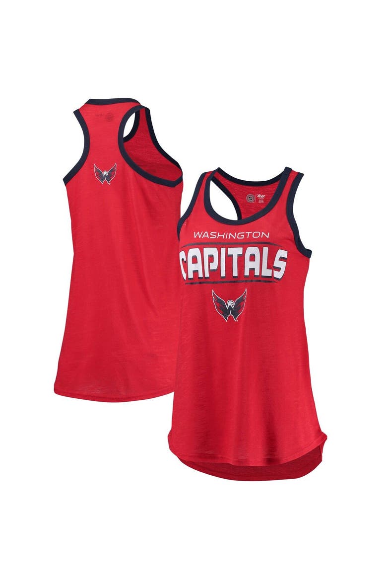 Women's G-III Sports by Carl Banks Red Washington Capitals Showdown Slub Racerback Tank Top, Main, color, Red