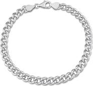 DELMAR Sterling Silver Curb Link Chain Bracelet