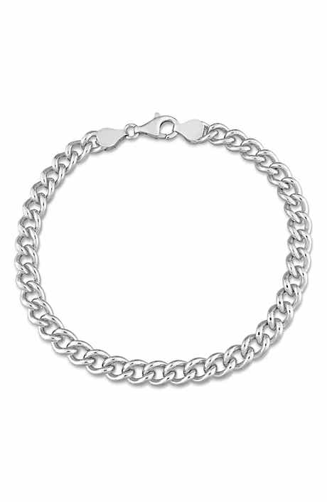DELMAR Sterling Silver Curb Link Chain Bracelet