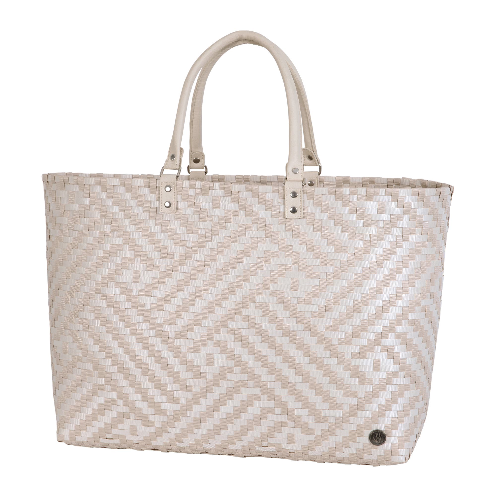 Handed By Claire Recyled Plastic Shopper, Main, color, Champagne/Pale Grey