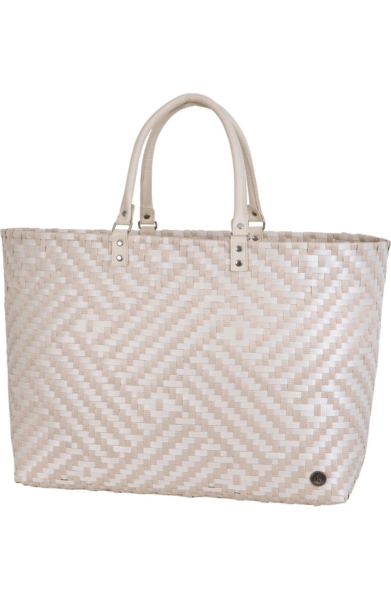 Handed By Claire Recyled Plastic Shopper, Main, color, Champagne/Pale Grey