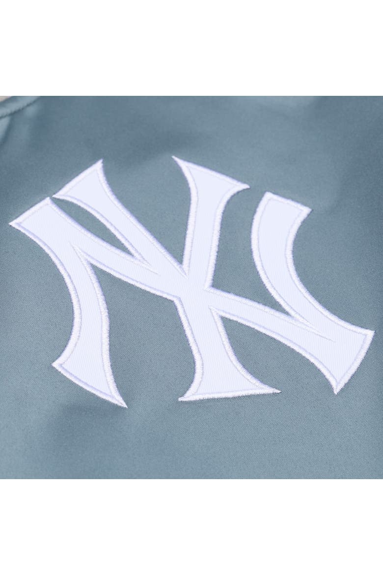 Men's Mitchell & Ness  Gray New York Yankees Thunderstorm Head Coach Lightweight Satin Full-Snap Jacket, Alternate, color, Gray