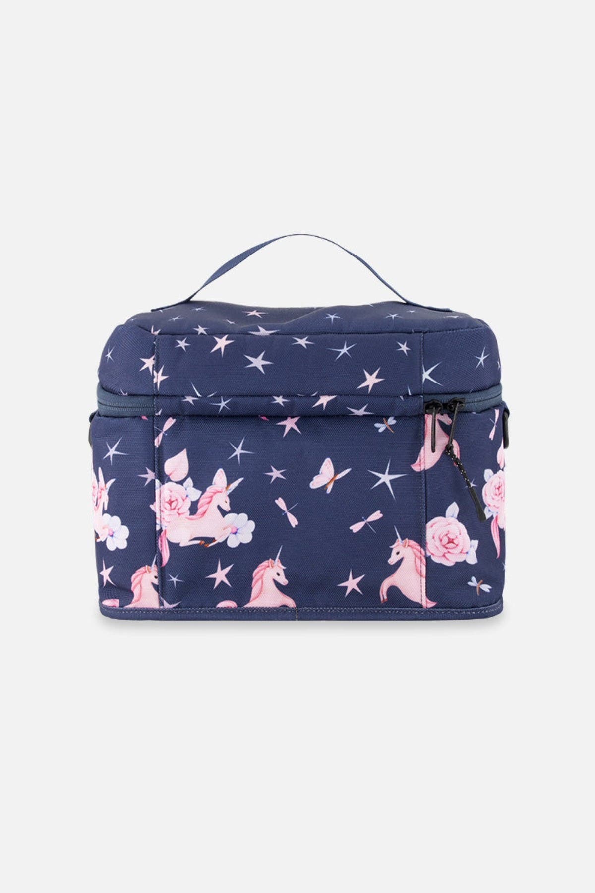 Deux par Deux Unicorn Charming Practical Spacious Lunch Box, Alternate, color, Navy Unicorn Print