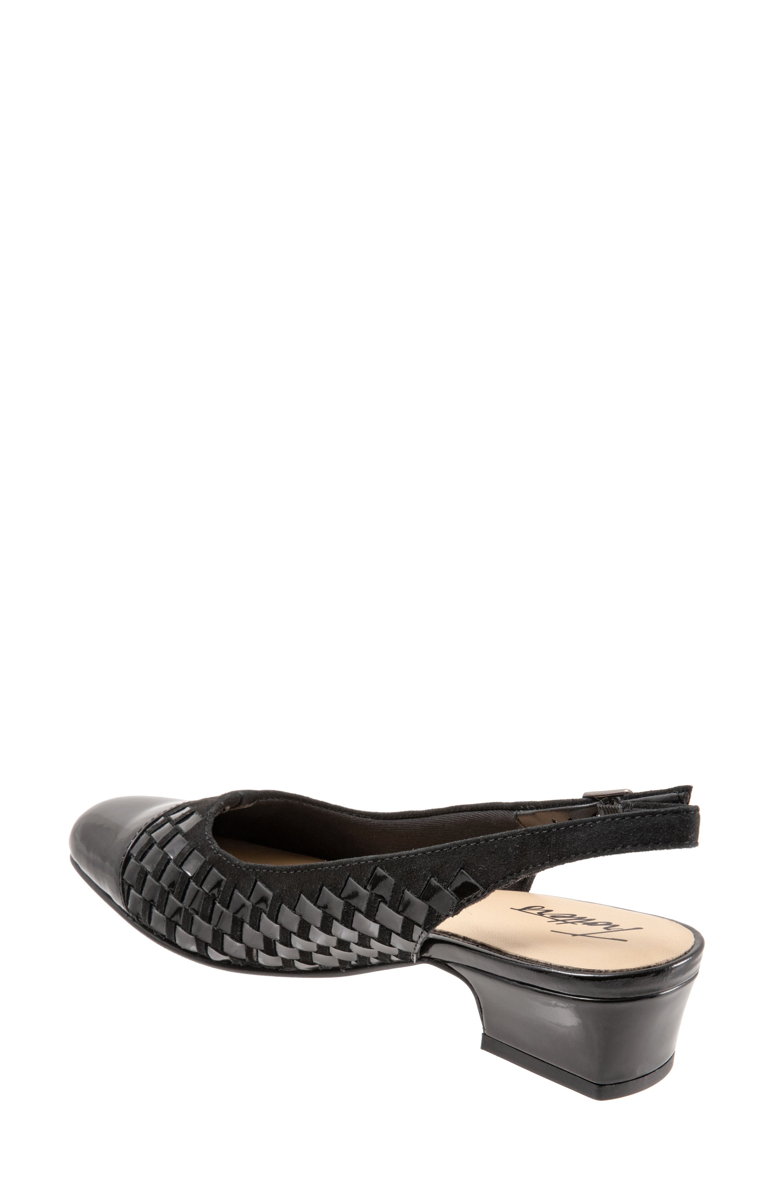 Dea Woven Slingback Pump, Alternate, color, BLK SUE/PA