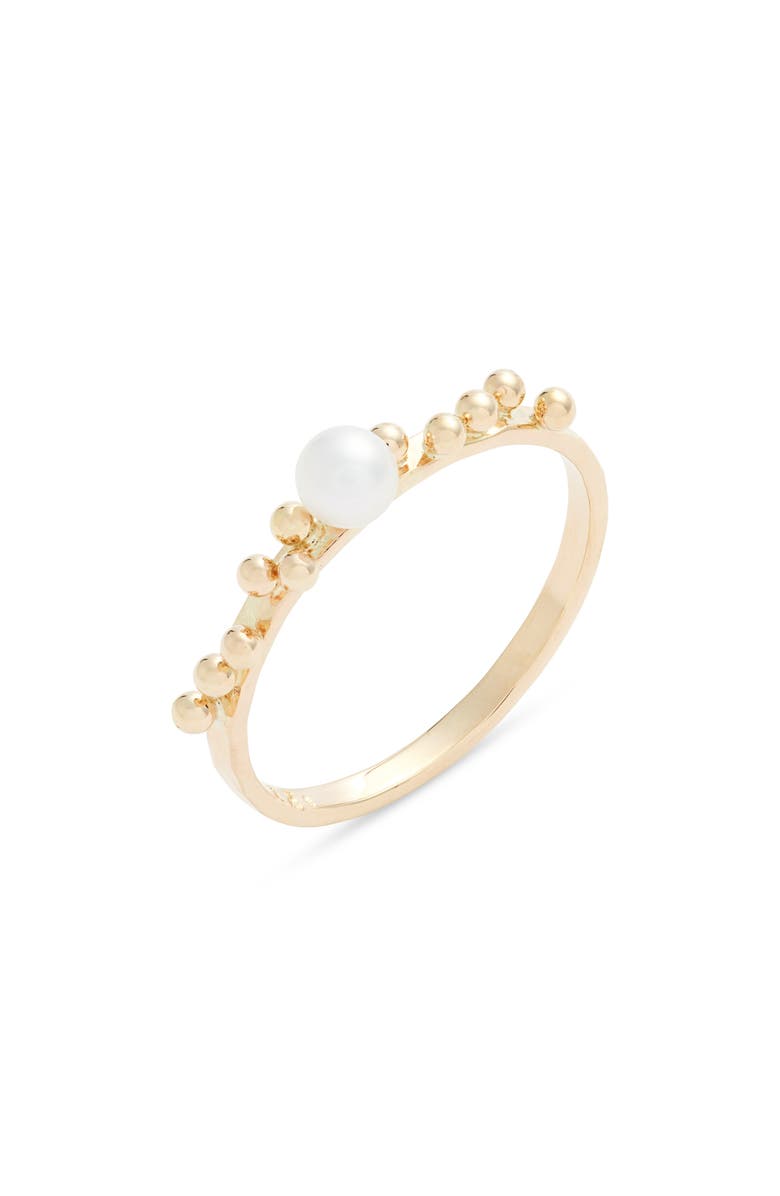 Poppy Finch Scattered Bubble Cultured Pearl Ring, Main, color, Pearl/ 14K Yellow Gold