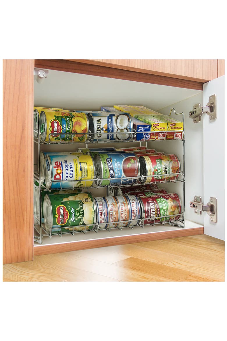 Stackable Can Organizer, Alternate, color, STAINLESS STEEL