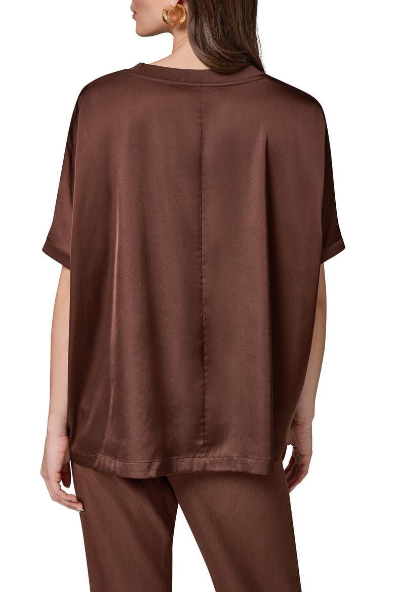 Satin Short Sleeve Top, Alternate, color, CANYON