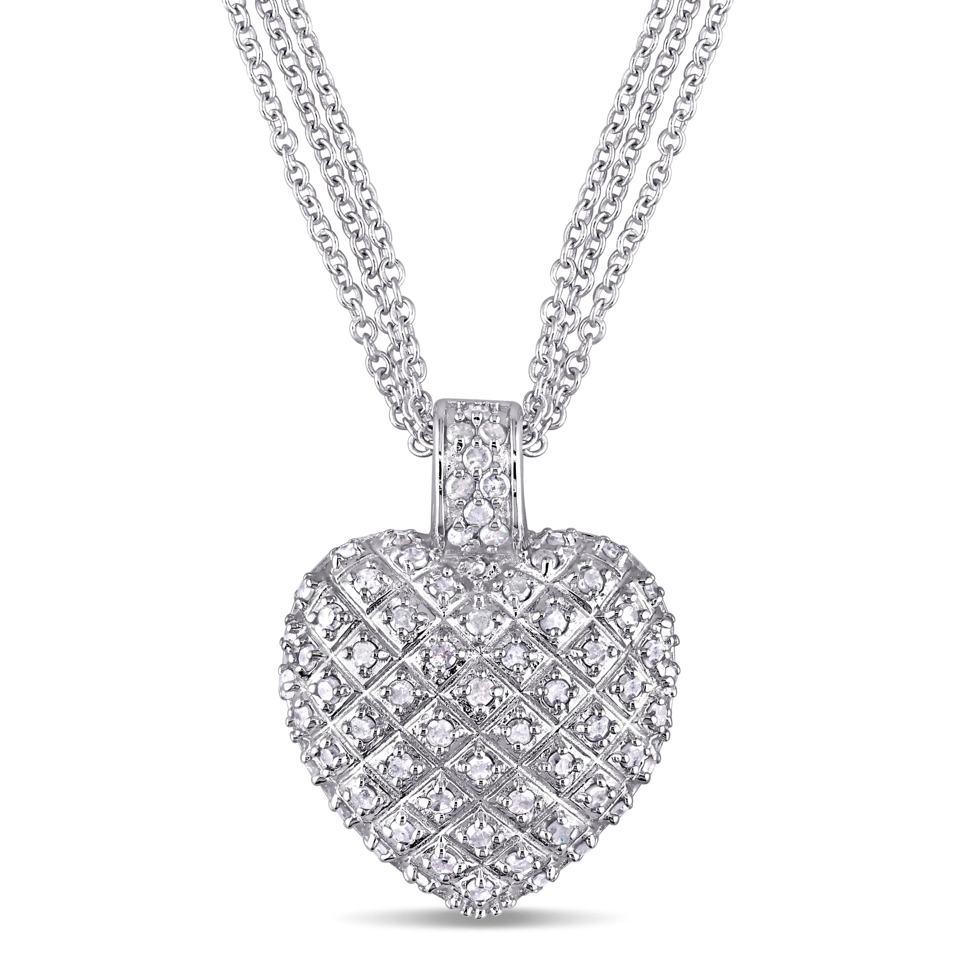 Julianna B. 1 Ctw Diamond Heart Necklace Triple Chain (Women) | Nordstrom