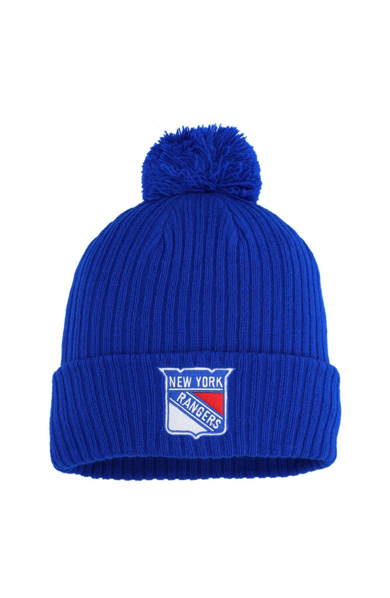 FANATICS Men's Fanatics  Blue New York Rangers Cuffed Knit Hat with Pom, Main, color, 