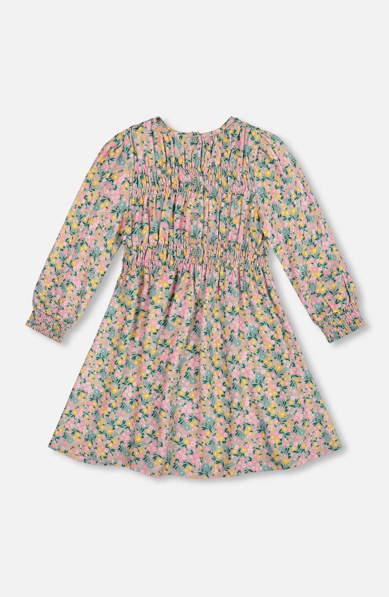 Deux par Deux Smocked Viscose Dress with Floral, Main, color,