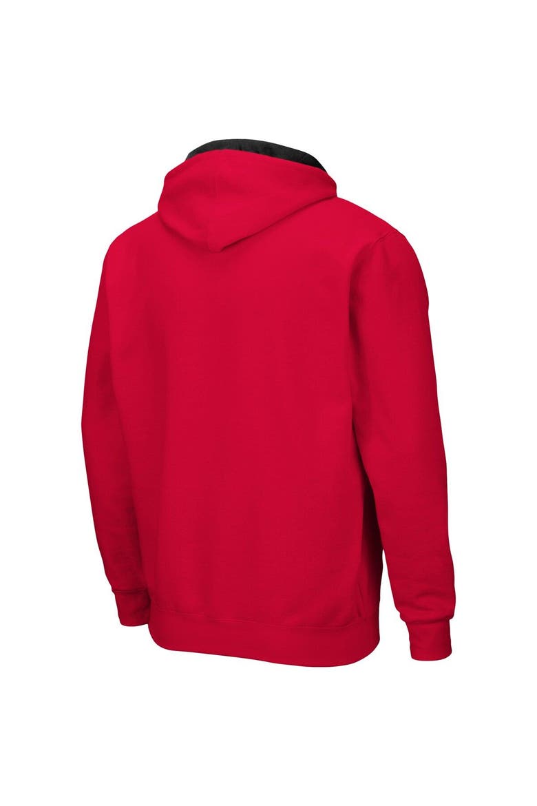 Men's Colosseum Cardinal Ball State Cardinals Arch & Logo 3.0 Full-Zip Hoodie, Alternate, color, Cardinal