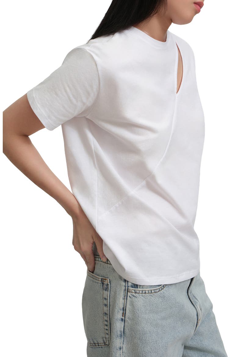 Leonie Cutout Organic Cotton T-Shirt, Alternate, color, WHITE