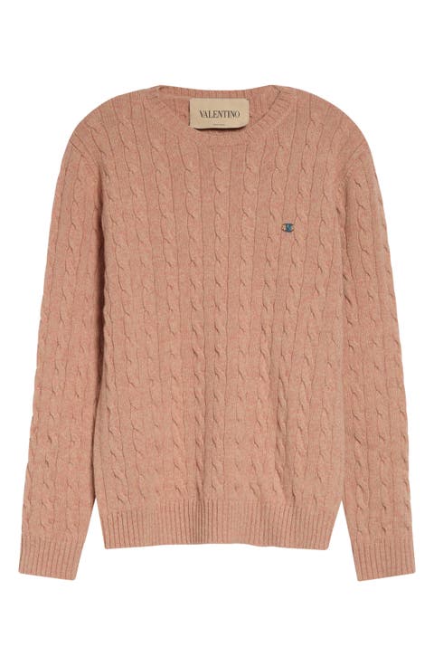 Maglia VLOGO Signature Cabled Virgin Wool Crewneck Sweater