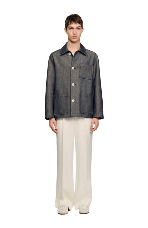 Denim-effect worker jacket