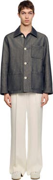 SANDRO Denim-effect worker jacket