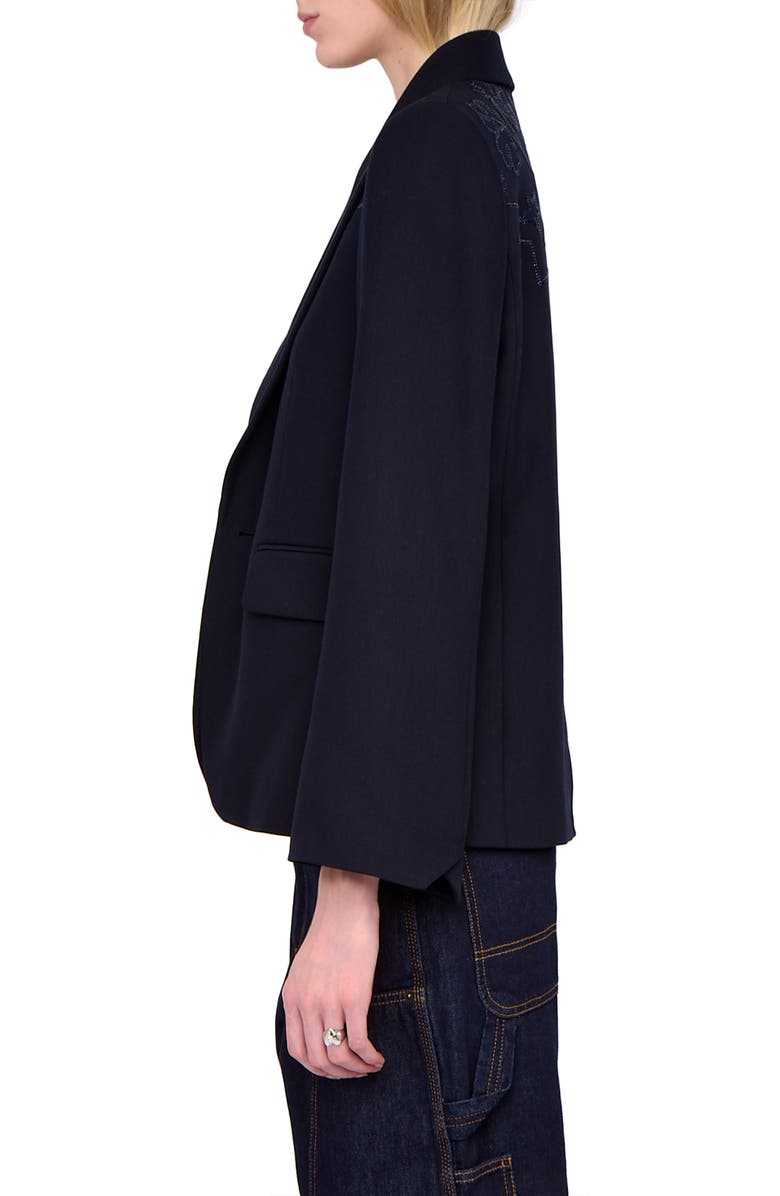 Zadig & Voltaire Tailleur Crystal Embellished Blazer, Alternate, color, Encre