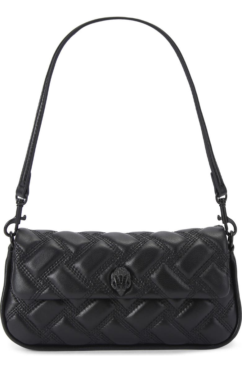 Kurt Geiger London Pickle Drench Quilted Leather Shoulder Bag, Main, color, Black