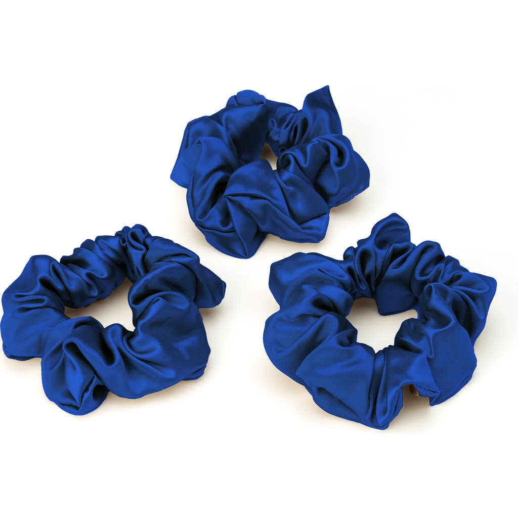 Blissy 3-pack Silk Scrunchies In Navy