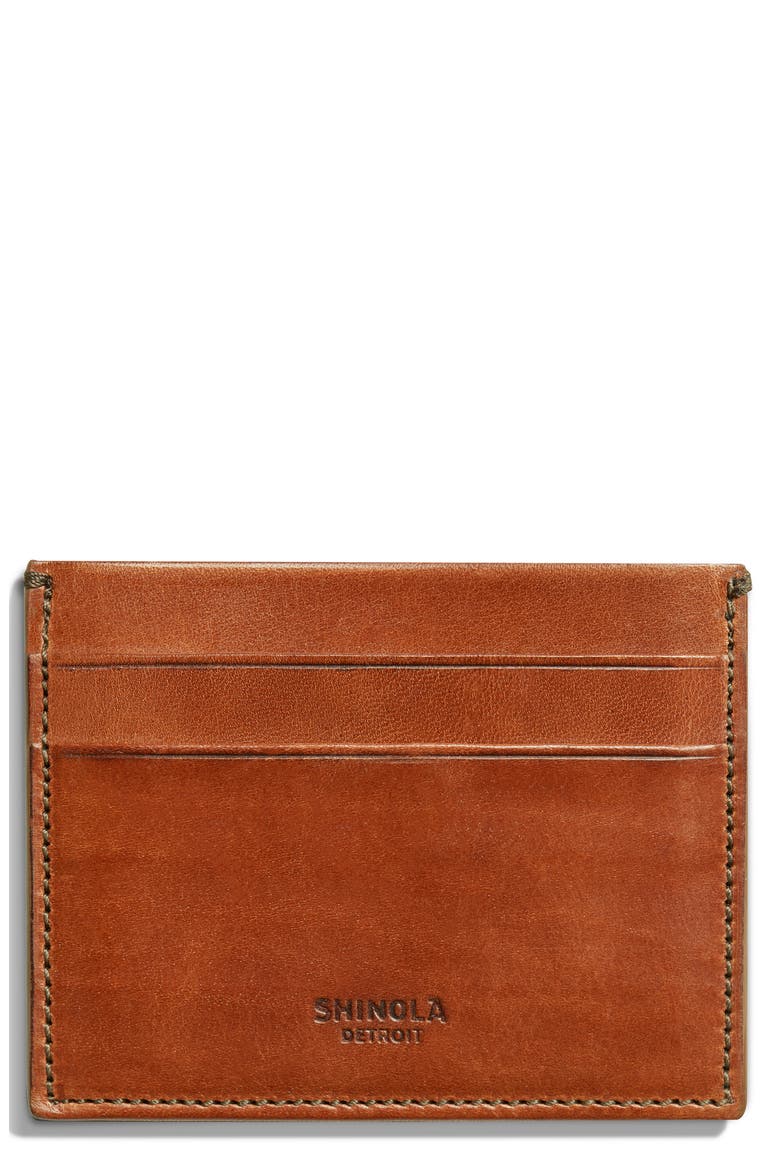 Harness Leather Card Case, Main, color, BOURBON
