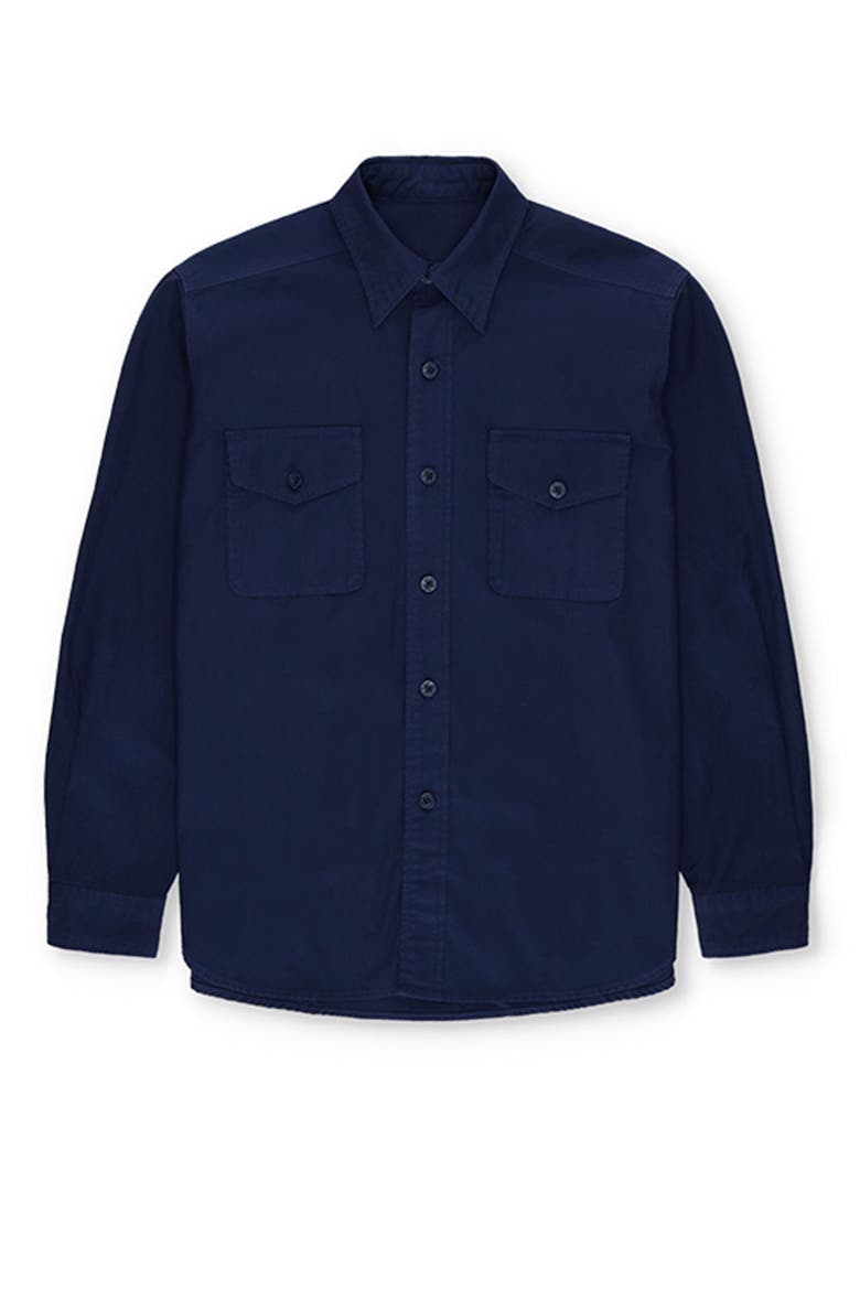CPO Twill Cotton Overshirt, Main, color, INDACO