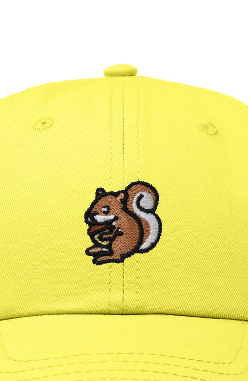 Shop Dalix Squirrel Embroidered Outdoor Cap In Yellow