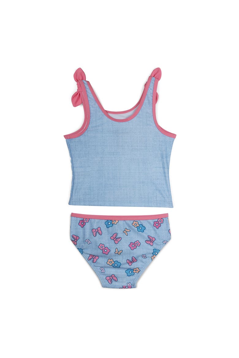 Minnie Mouse 2-Piece Tankini Top and Bikini Bottom Swim Set UPF 50+, Alternate, color, Minnie Blue Floral