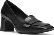 Clarks® Fernie Edge Croc Embossed Leather Pump