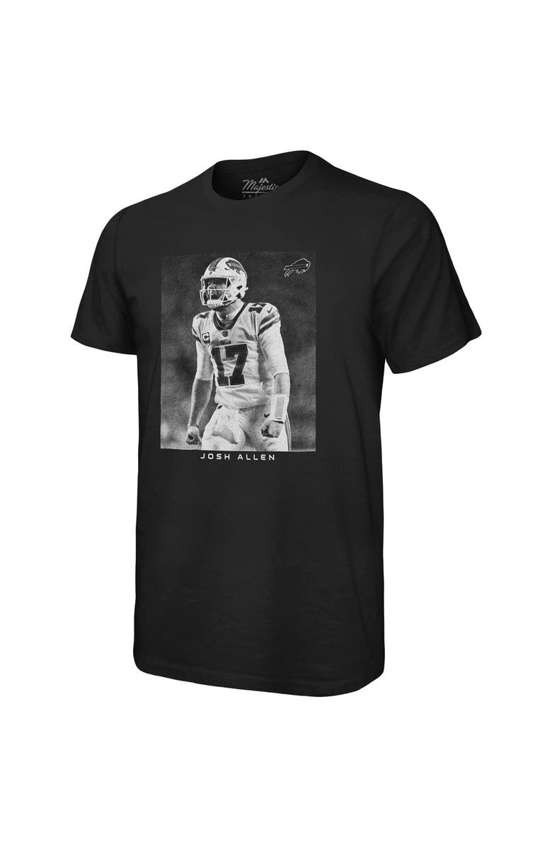 Majestic Threads Men's Majestic Threads Josh Allen Black Buffalo Bills Oversized Player Image T-Shirt, Alternate, color, 