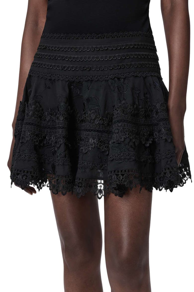 Lillith Lace Miniskirt, Alternate, color, BLACK