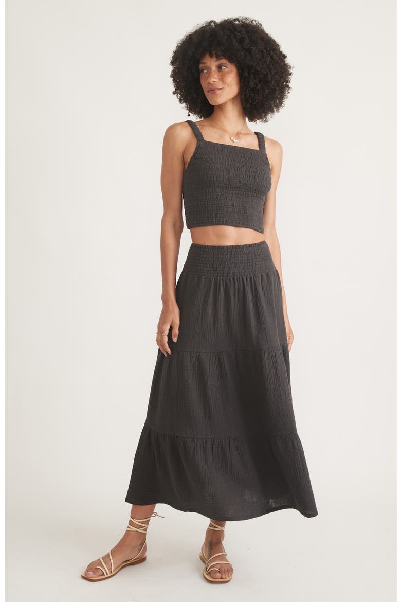 Corinne Double Cloth Maxi Skirt, Alternate, color, BLACK