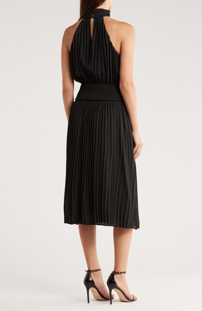 AREA STARS Bow Neck Halter Dress, Alternate, color, Black