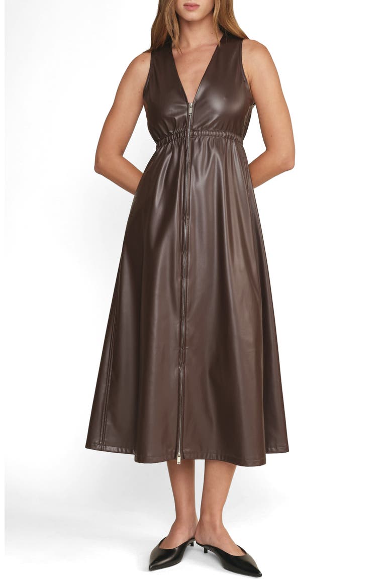 Dominic Faux Leather Maxi Dress, Main, color, WINE