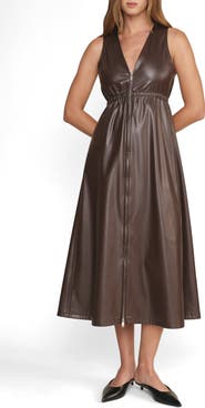 DELUC Dominic Faux Leather Maxi Dress