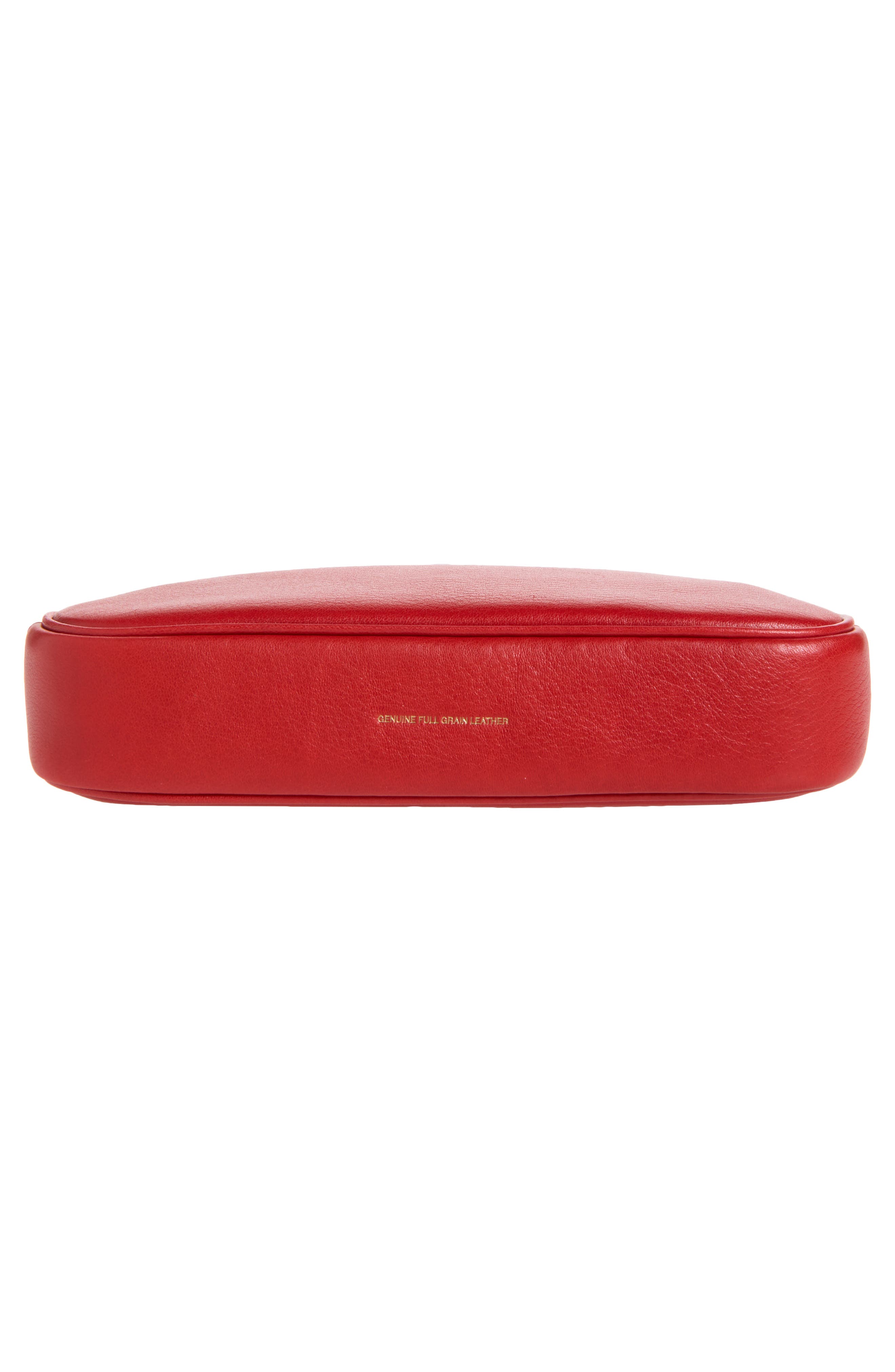 Plaza Leather Bag with Charm Chain Strap, Alternate, color, B4/ SCARLET
