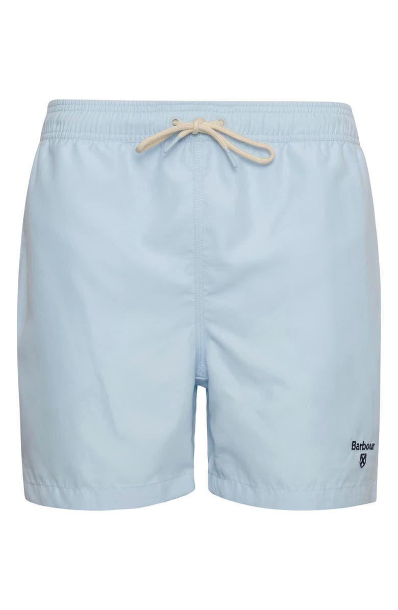 Barbour Staple Logo Swim Trunks, Alternate, color, Ocean Sky Blue